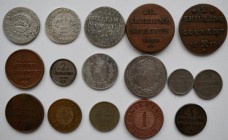 Norwegen: Lot 16 Münzen lautend auf Skilling 1704-1872, dabei auch Silbermünzen.
 [taxed under margin system]