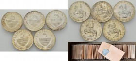 Österreich: Lot 116 x 5 Schilling 1964 ”Spanische Hofreitschule”, Silber, alle einzeln in Münztäschen, alle Polierte Platte.
 [taxed under margin sys...