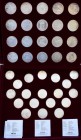 Österreich: Eine Sammlung (augenscheinlich) aller 19 x 25 ATS sowie 20 x 50 ATS Gedenkmünzen aus Österreich in einer Gesamtschatulle.
 [taxed under m...
