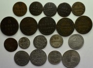 Polen: Königreich, Lot 19 Münzen 19. Jahrhundert (1811-1848), dabei: diverse Grosz Münzen, Doppelwährungsmünzen wie 30 Kop/2 Zlote und Weitere. Unbedi...