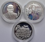 Polen: Lot 3 x 10 Zlotych 1996: Mikolajczyk (KM# 317), Mazurka (KM# 318), Poznan Aufstand (KM# 324). Jeweils in Kapsel, polierte Platte.
 [taxed unde...
