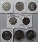 Deutschland: Vom Taler zur Mark: 8 diverse Silbermünzen, angefangen mit 3 x Taler (Hessen, Braunschweig-Lüneburg, Preussen), 2 x 2 Mark (Baden und Wür...