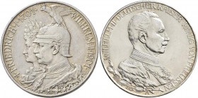 Umlaufmünzen 2 Mark bis 5 Mark: Preussen: Lot 7 Stück, 5 + 3 Mark 1901 (200 Jahrfeier), 3 + 2 Mark 1913 ( 100 Jahre Uni Breslau), 3 + 2 Mark 1913 (25....