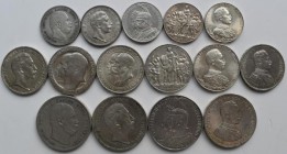 Preußen: Lot 15 Münzen, dabei 5 x 2 Mark, 6 x 3 Mark und 4 x 5 Mark aus Preußen, jede Münze anders.
 [taxed under margin system]