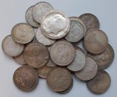 Drittes Reich: Kleines Lot mit 2 RM und 5 RM Hindenburg, dazu noch 3 Münzen aus dem Kaiserreich + 2 Mark 1925 aus der Weimarer Republik.
 [taxed unde...
