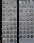 Bundesrepublik Deutschland 1948-2001: 72 x 5 DM Kursmünzen Silberadler, bis auf 1958 J alle Jahrgänge und Buchstaben vorhanden. Jaeger 387. Überwiegen...