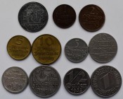 Kolonien und Nebengebiete: DANZIG: Lot 11 Kleinmünzen von 1 Pfennig bis 1 Gulden.
 [taxed under margin system]