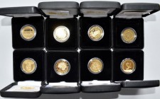 Medaillen: Lot 8 Goldmedaillen zu verschiedenen Anlässen. Zur Euroeinführung in Lettland, 800 Jahre Monaco, Deutsche Bundeskanzler, Lutherrose, 50 Jah...