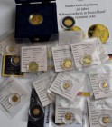 Medaillen Deutschland: 17 Goldmedaillen, diverse Motive, Aboware. 12 x aus 585/1000 Gold, 3 x aus 333/1000 Gold, 2 x aus 999/1000 Gold.
 [taxed under...