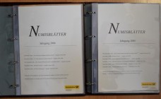 Numisbriefe, Numisblätter: 2 Alben Numisblätter 2003-2006 mit 10 Euro Gedenkmünzen.
 [taxed under margin system]