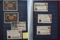 Varia, Sonstiges: BANKNOTEN: Ein Album mit über 100 Banknoten, dabei Reichsbanknoten und Reichskassenscheine angefangen mit 100 Mark 1898, Inflationsg...