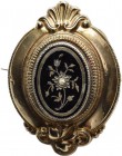 Varia, Sonstiges: Biedermeider Damen-Brosche, 19. Jahrhundert, vordere Teil Gold 585, 45,7x34 mm, 11,45 g, mit Nadel, filigrane Arbeit in vorzüglicher...