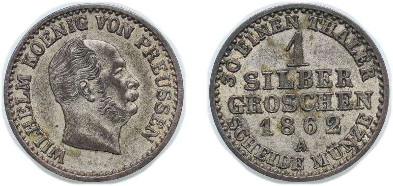 Germany Kingdom of Prussia German states 1862 A 1 Silbergroschen - William I Sil...