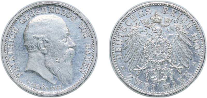 Germany Grand-duchy of Baden Second Empire 1907 2 Marks - Frederick I (Death of ...