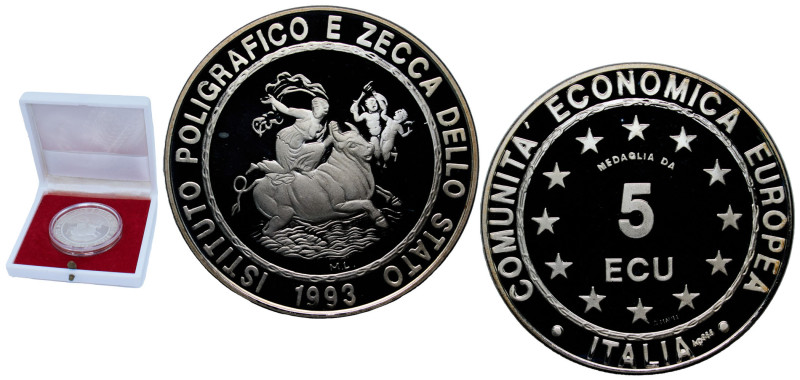 Italy Republic 1993 5 ECU (Europa) Silver (.9861) (20000) 18g PF X 21