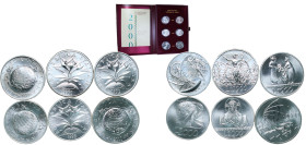 Italy Republic 1998-2000 2000, 5000, 10000 Lire Set (Towards 2000, 6 Lots) Silver (.835) Rome Mint BU