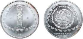 Mexico United Mexican States 1998 Mo 5 Pesos (Sacerdote - 1 oz Silver Bullion) Silver (.999) Mexico City Mint (5000) 31.04g BU KM 664