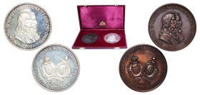 San Marino Republic 1969 Medal Set - Bicentenary of the Birth of Napoleon I (2 Lots Weight Silver 99.5gr & Bronze 86.8gr) Silver (.800) & Bronze PL