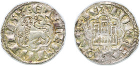 Spain Kingdom of Castile and Leon 1277 - 1284 Dinero "2nd Granada war" - Alfonso X Billon Burgos Mint 0.9g XF AB 263 Cy 1146