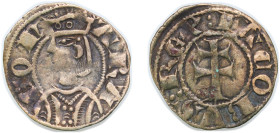 Spain Kingdom of Aragon 1291 - 1327 Denier - Iacobus II Billon Jaca Mint 0.9g VF Cru 364