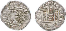 Spain Kingdom of Castile and Leon 1333 - 1350 T Dinero "Cornado" - Alfonso XI Billon Toledo Mint 0.76g VF AB 341