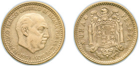 Spain Kingdom 1953 *19-61 1 Peseta - Francisco Franco (Benlliure) Aluminium bronze Madrid Mint (25830000) 3.4g XF KM 775