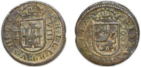 Spain Kingdom 1603 8 Maravedis - Felipe III (milled) Copper Segovia Mint 5.6g VF