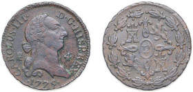 Spain Kingdom 1779 4 Maravedis - Carlos III Copper Segovia Mint 5g VF KM 407