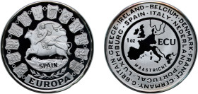 Spain Kingdom ND ECU - Juan Carlos I (MAASRICHT) Silver (.999) 31.15g PF