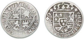 Spain Kingdom 1718 CA JJ 2 Reales - Felipe V Silver (.833) Cuenca Mint 4.33g VF KM 308