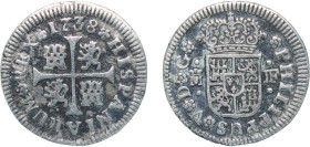 Spain Kingdom 1738 M JF ½ Real - Felipe V (2nd type) Silver (.833) Madrid Mint (1435126) 1.2g VF KM 350