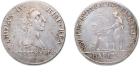 Spain Kingdom 1789 4 Reales - Charles IV (proclamation medal ; Barcelona) Silver Barcelona Mint 6.2g VF CRUmedal 230
