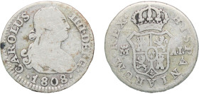 Spain Kingdom 1808 M AI ½ Real - Carlos IV Silver (.806) Madrid Mint 1.41g VF KM 438.1