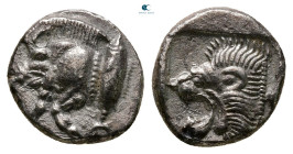 Mysia. Kyzikos circa 525-475 BC. Diobol AR