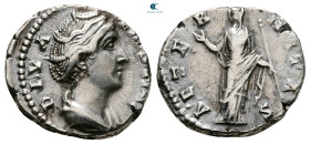 Diva Faustina I AD 140-141. Rome. Denarius AR