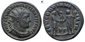 Diocletian AD 284-305. Cyzicus. Radiatus Æ