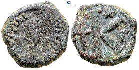 Justinian I AD 527-565. Constantinople. Half Follis or 20 Nummi Æ