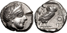 Ancient Greece: Attica, Athens circa 440-404 BC AR Tetradrachm Good Very Fine; test cut