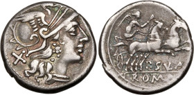 Roman Republic & Imperatorial P. Cornelius Sulla 151 BC AR Denarius Very Fine; attractive old cabinet tone with areas of rainbow iridescence