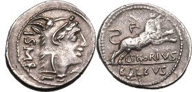 Roman Republic & Imperatorial L. Thorius Balbus 105 BC AR Denarius Very Fine; attractive old cabinet tone