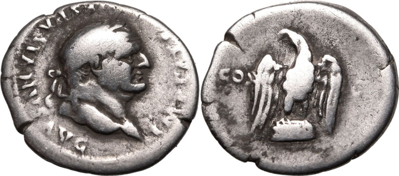 ROMAN EMPIRE. Vespasian. 
Silver denarius, AD 76. Rome. 
Obv: IMP CAESAR VESPA...
