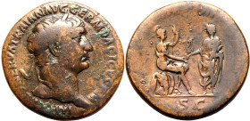 Roman Empire Trajan AD 103 Æ Sestertius Fine