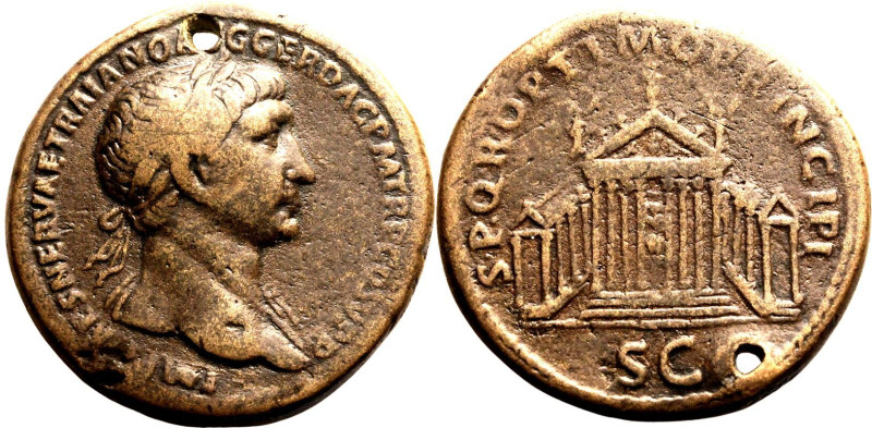 ROMAN EMPIRE. Trajan. 
Bronze sestertius, AD 103-111. 
Obv: IMP CAES NERVAE TR...