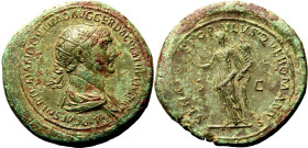 Roman Empire Trajan AD 114-117 Æ Dupondius Good Very Fine; struck on a broad flan, pleasant green patina