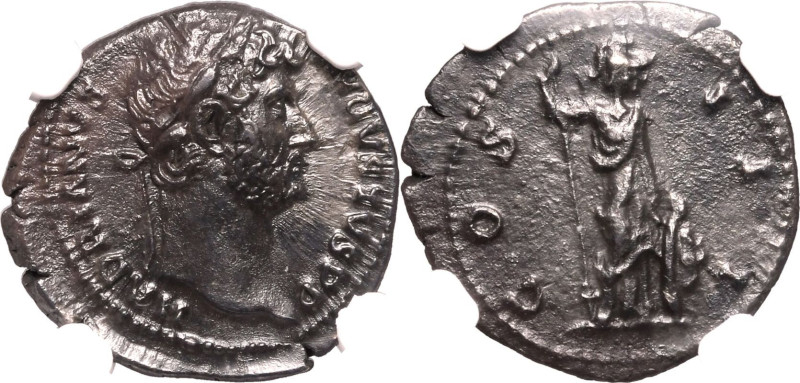 ROMAN EMPIRE. Hadrian. 
Silver denarius, AD 128-129. Rome. 
Obv: HADRIANVS AVG...