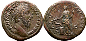 Roman Empire Marcus Aurelius AD 169-170 Æ Sestertius Good Very Fine; a portrait of fine style