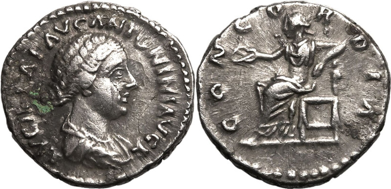 ROMAN EMPIRE. Lucilla (daughter of Marcus Aurelius). 
Silver denarius, AD 161-1...