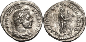Roman Empire Elagabalus AD 220-222 AR Denarius Extremely fine