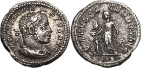 Roman Empire Elagabalus AD 220-222 AR Denarius Extremely fine