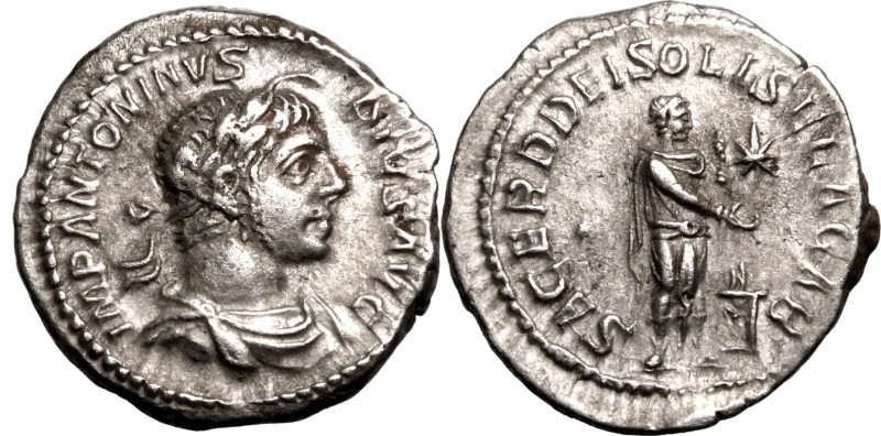 ROMAN EMPIRE. Elagabalus. 
Silver denarius, AD 220-222. Rome. 
Obv: IMP ANTONI...
